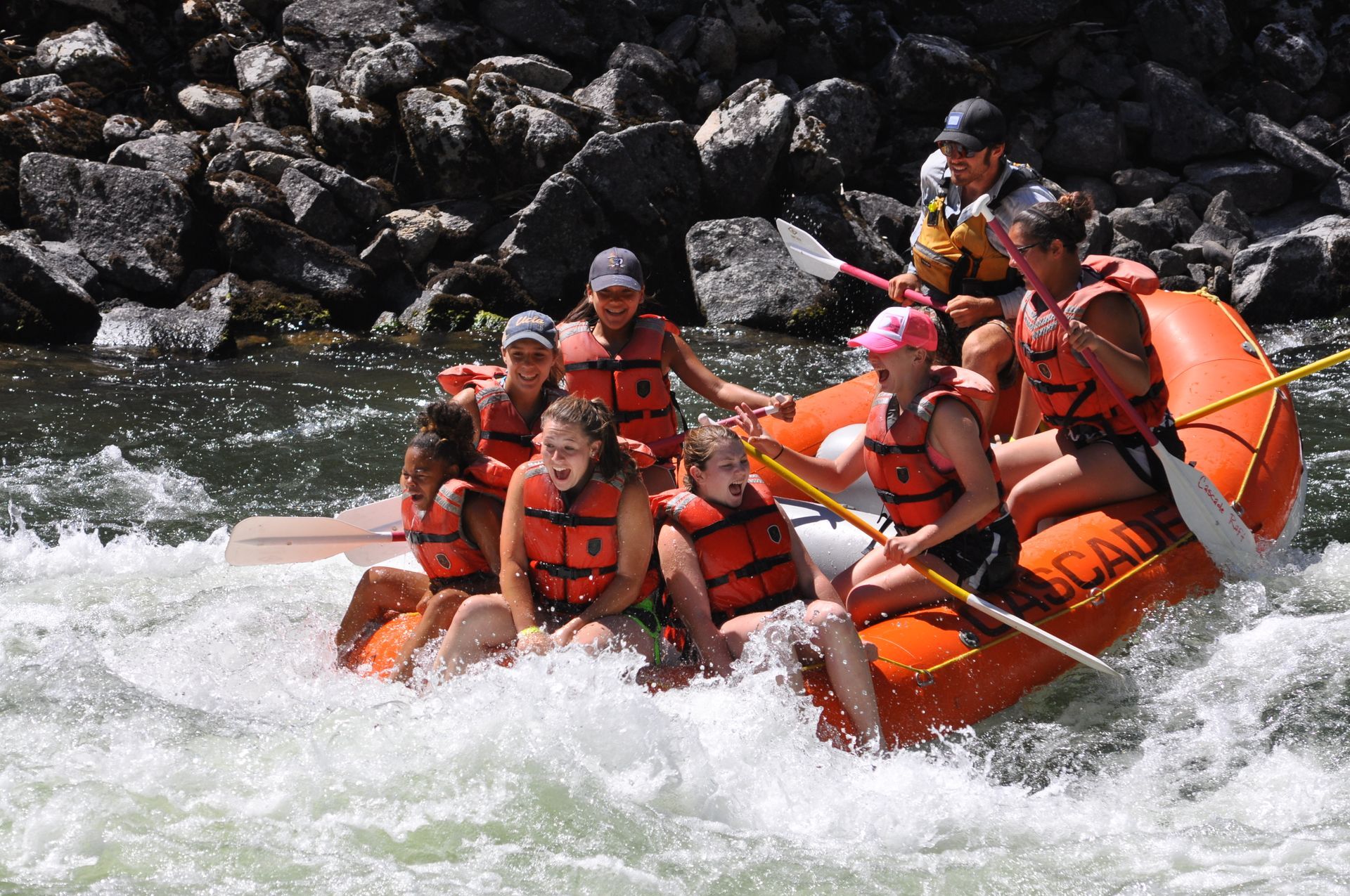 Big family trip on whitewater in Idaho.
