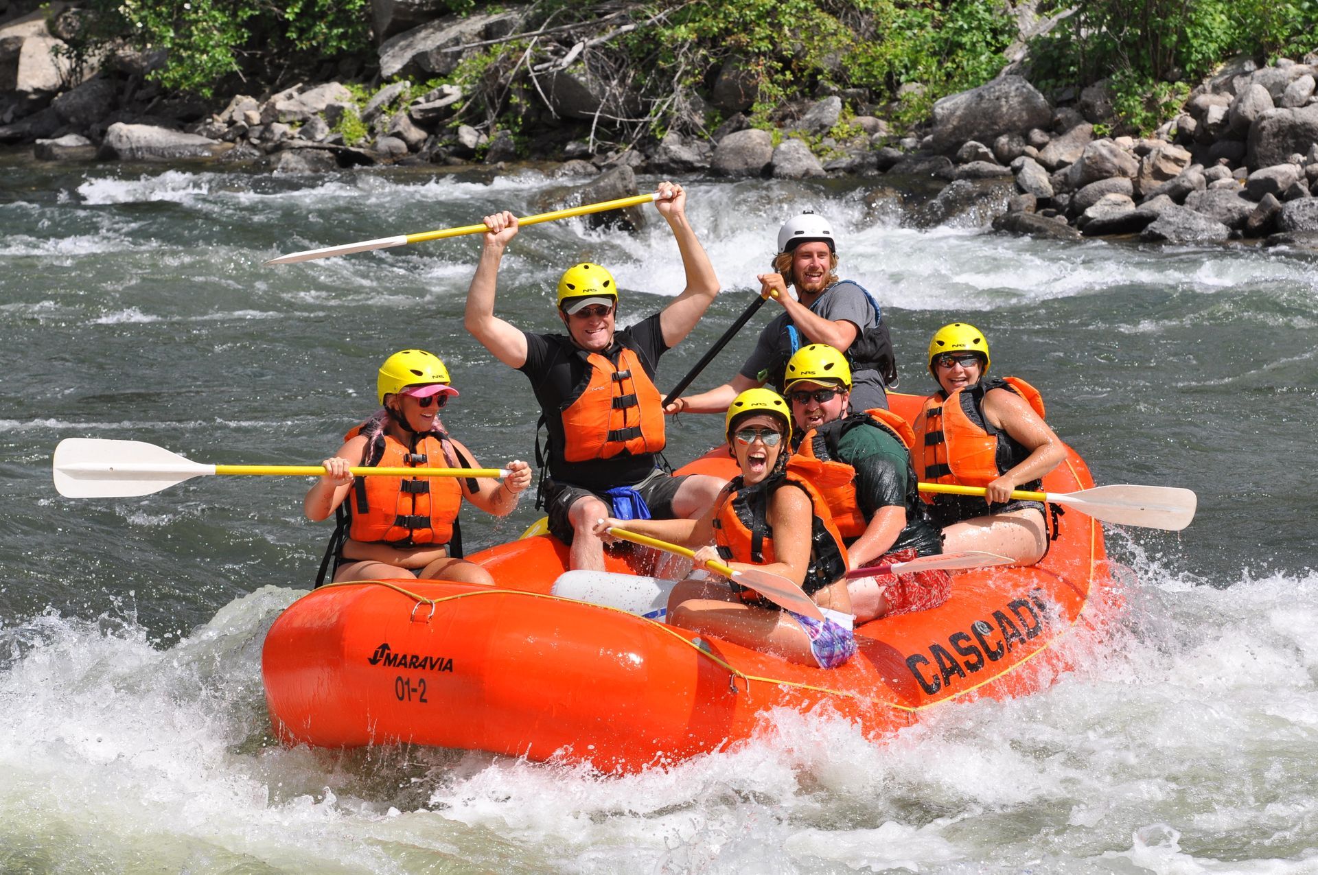Group rafting in Idaho on South Fork of the Payette River
