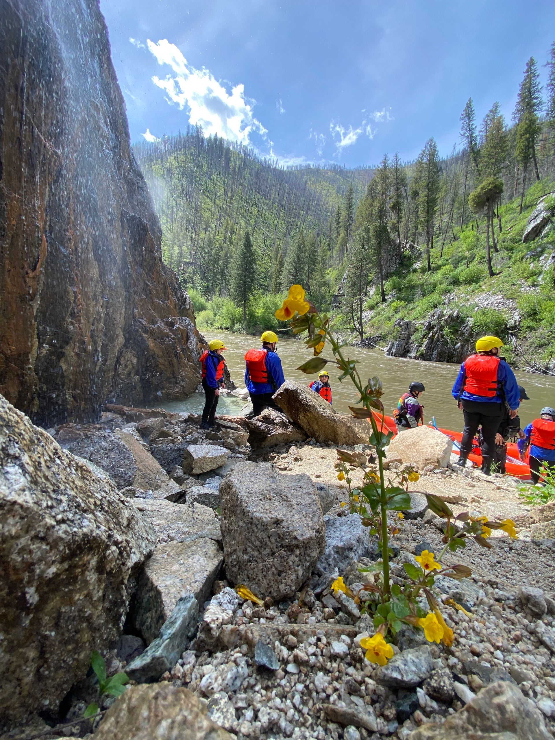 Rafters enjoying hot springs on the Payette River