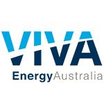 The logo for viva energy australia is blue and white.