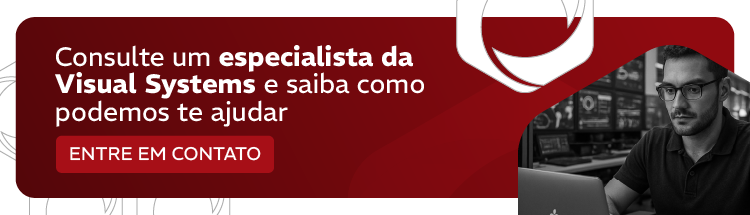 Fale com um especialista da Visual Systems e encontre a solução ideal para sua TI Banner da Visual Systems convidando para falar com um especialista em TI