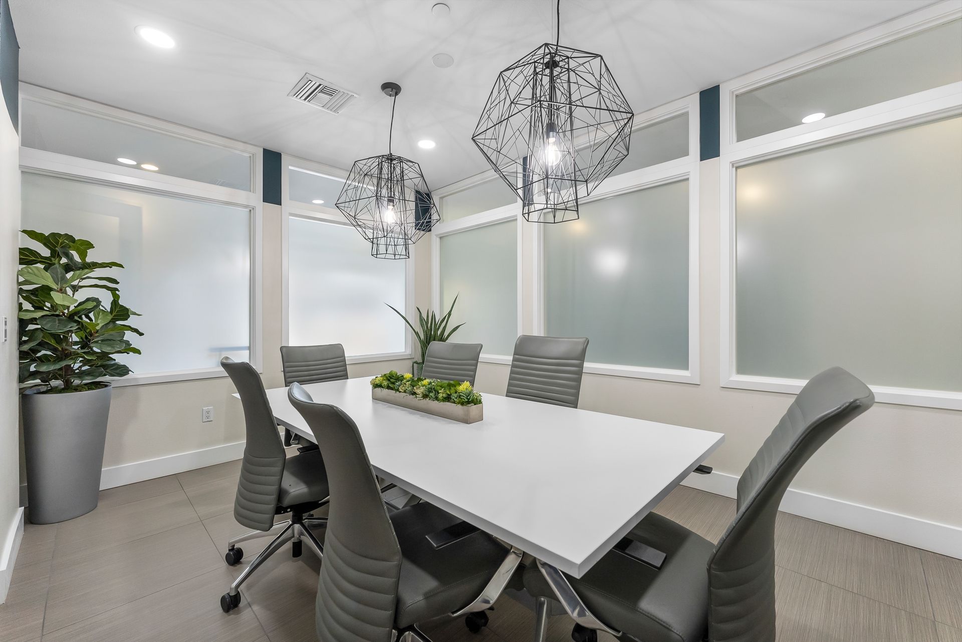 Meeting room with table and chairs