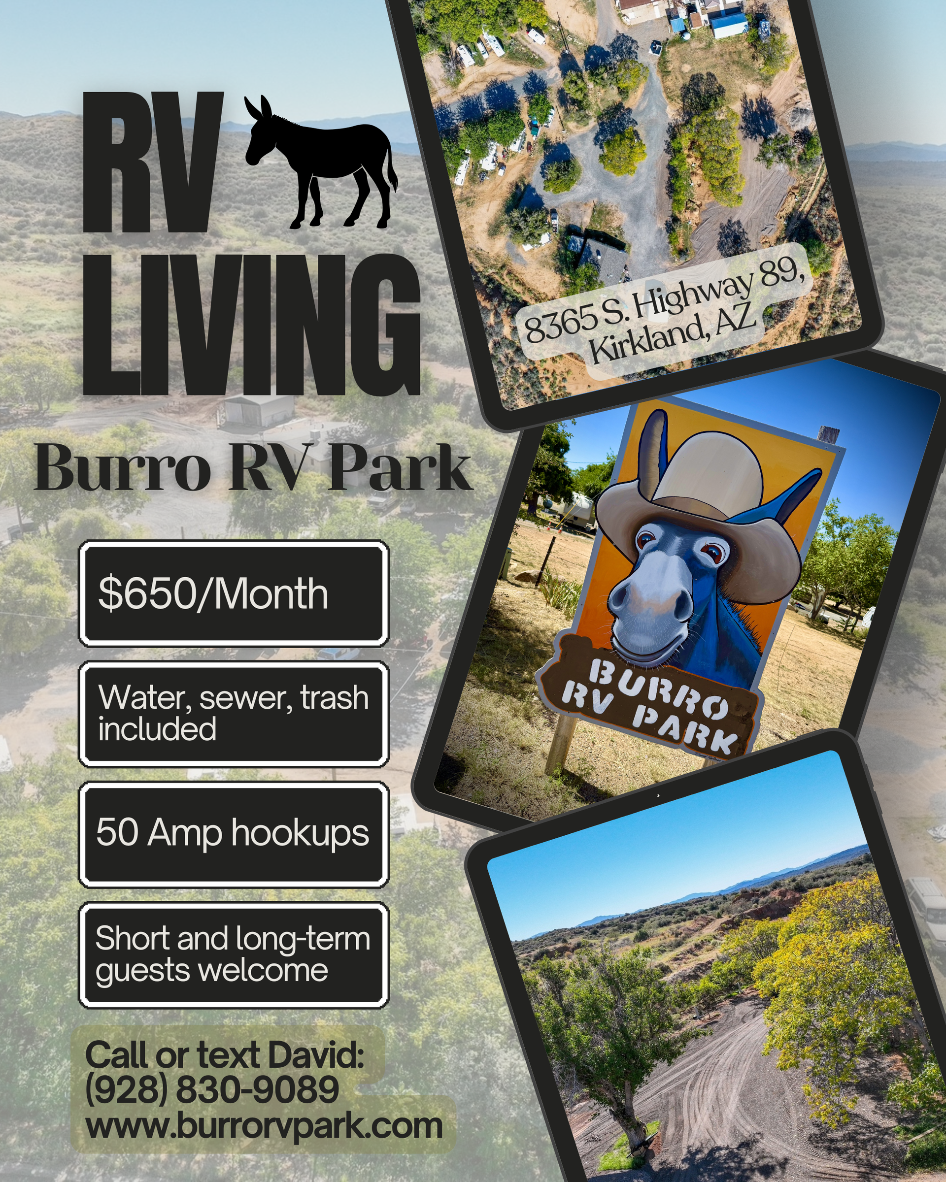 8635 St Hwy 89 #3, Kirkland, AZ 86332 
RV, Camper space for Lease in Wilhoit, Arizona - Burro RV Park