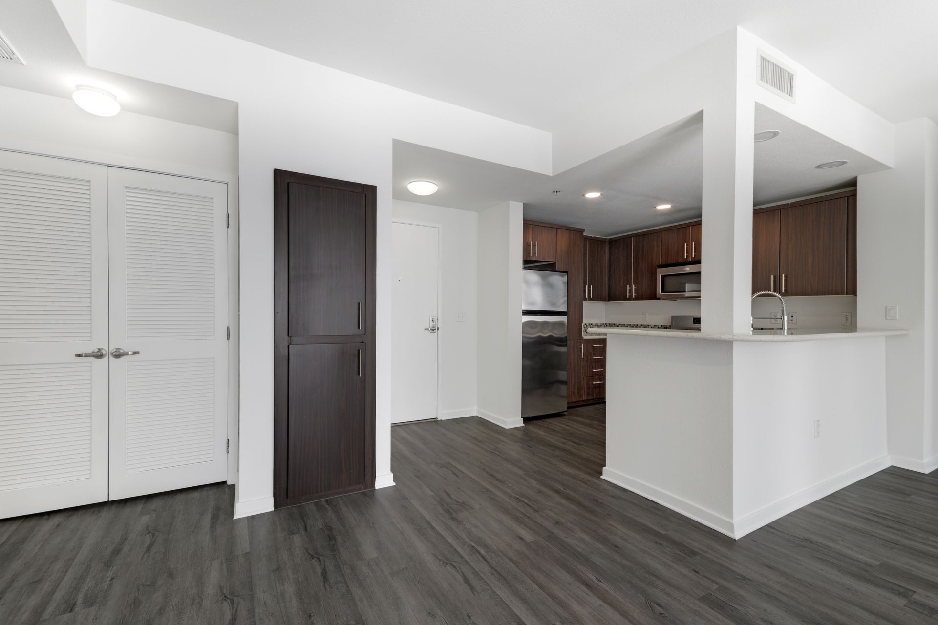 an empty apartment dining room
