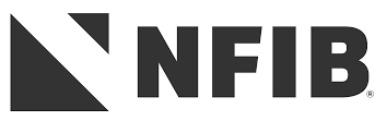 A black and white logo for nfib on a white background.