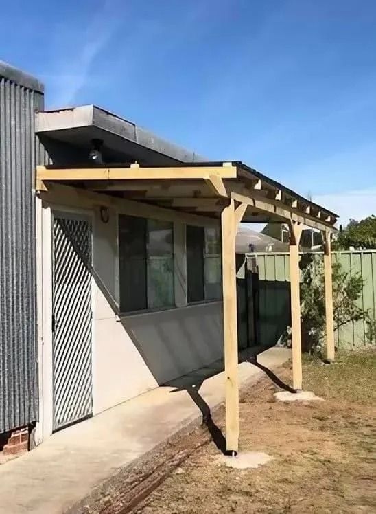 Wooden Awning Attached to a Building's Side — Alcando Renovations and Maintenance In Bobin, NSW