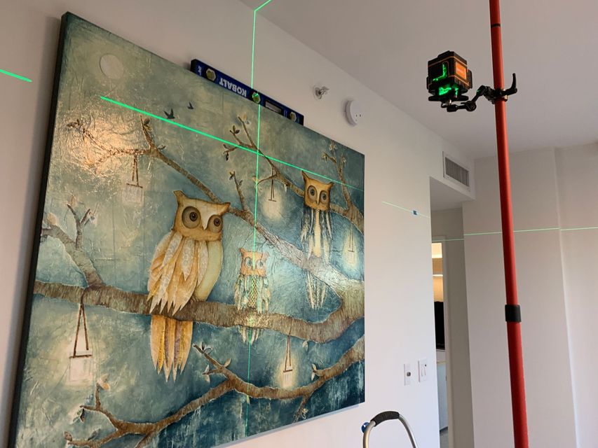 Art hanging and wall mounting services Key Biscayne