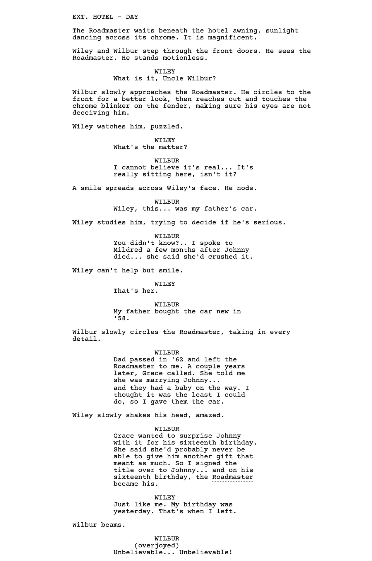 Blurry black-and-white scanned page of a typed document with multiple short paragraphs and equations.