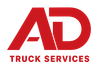 AD Truck Services logo in red with stylized letters on a white background