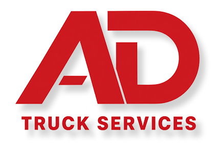 Red AD Truck Services logo in red and gray text