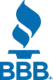 Blue BBB logo with a torch flame above the letters BBB