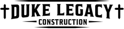 NUKE LEGACY CONSTRUCTION logo in black, with bold text and cross symbols on both sides