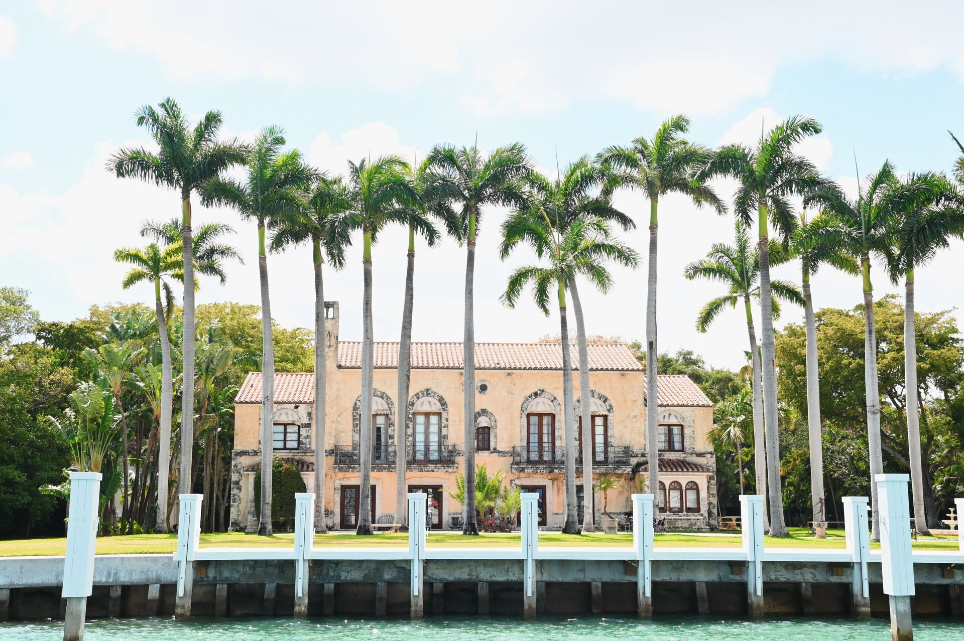 Famous mansion on Star Island featured in Bad Boys II, seen during a Miami Celebrity Boat Tour