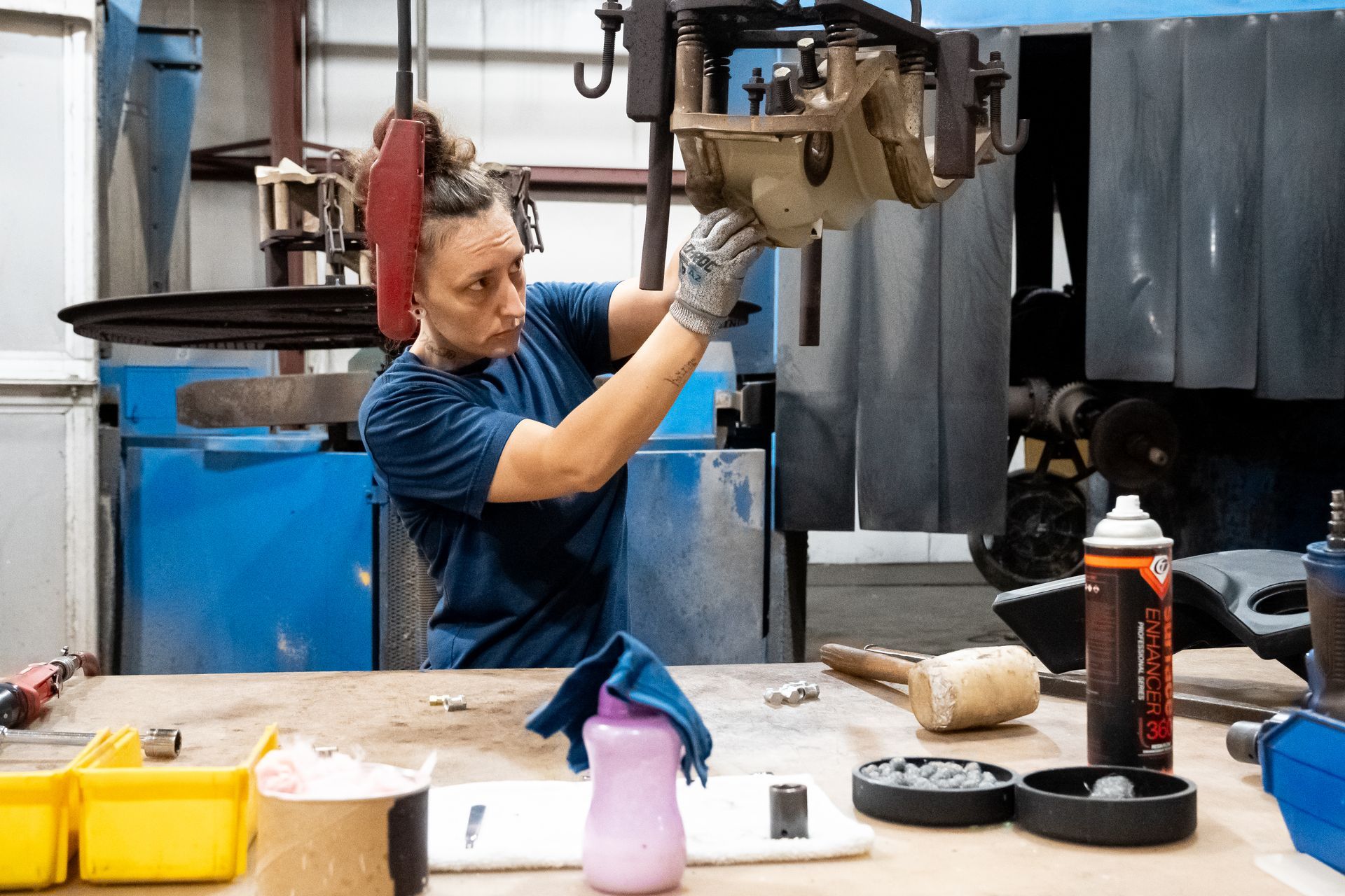 Roto Plastics Employee Working on Project in Adrian, MI