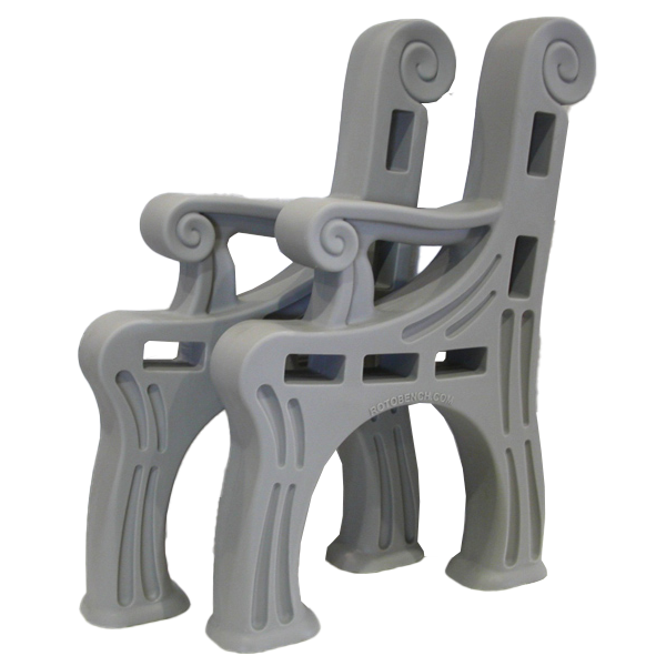 Light Gray RotoBench, Product Made by Roto Plastics in Adrian, MI