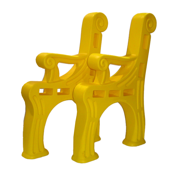 Yellow RotoBench, Product Made by Roto Plastics in Adrian, MI