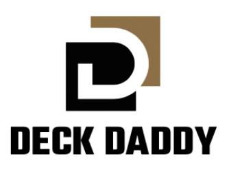Deck Daddy logo: black and brown squares with stylized 