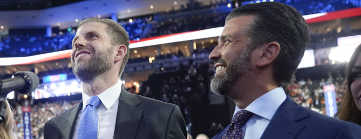 Eric and Donald Trump Jr. to Own Millions of Shares in New U.S. Manufacturing SPAC