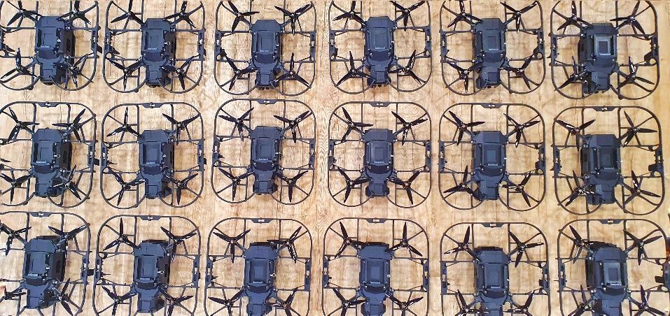 top view Drones on the floor