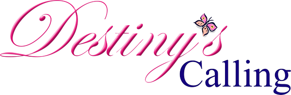 The logo for destiny 's calling has a butterfly on it.