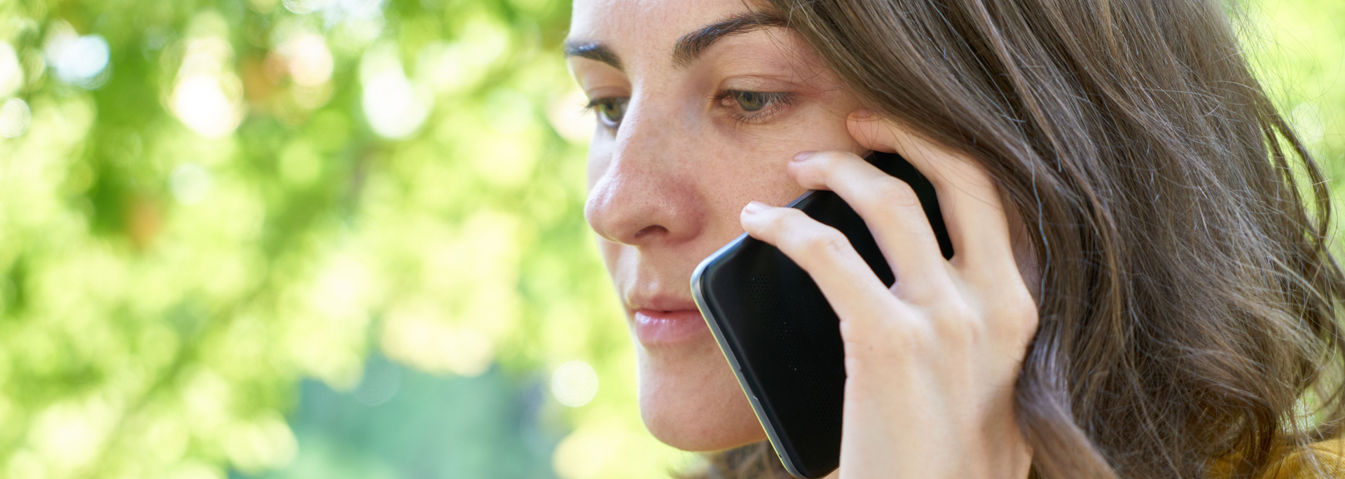Picture of someone on a phone call. 