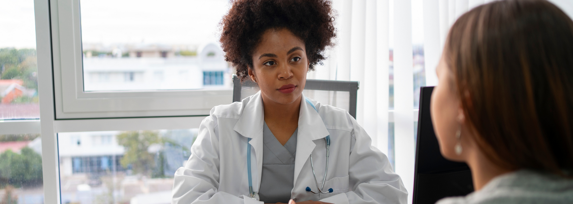 Picture of a person in consultation with a doctor. Picture of a person in consultation with a doctor.