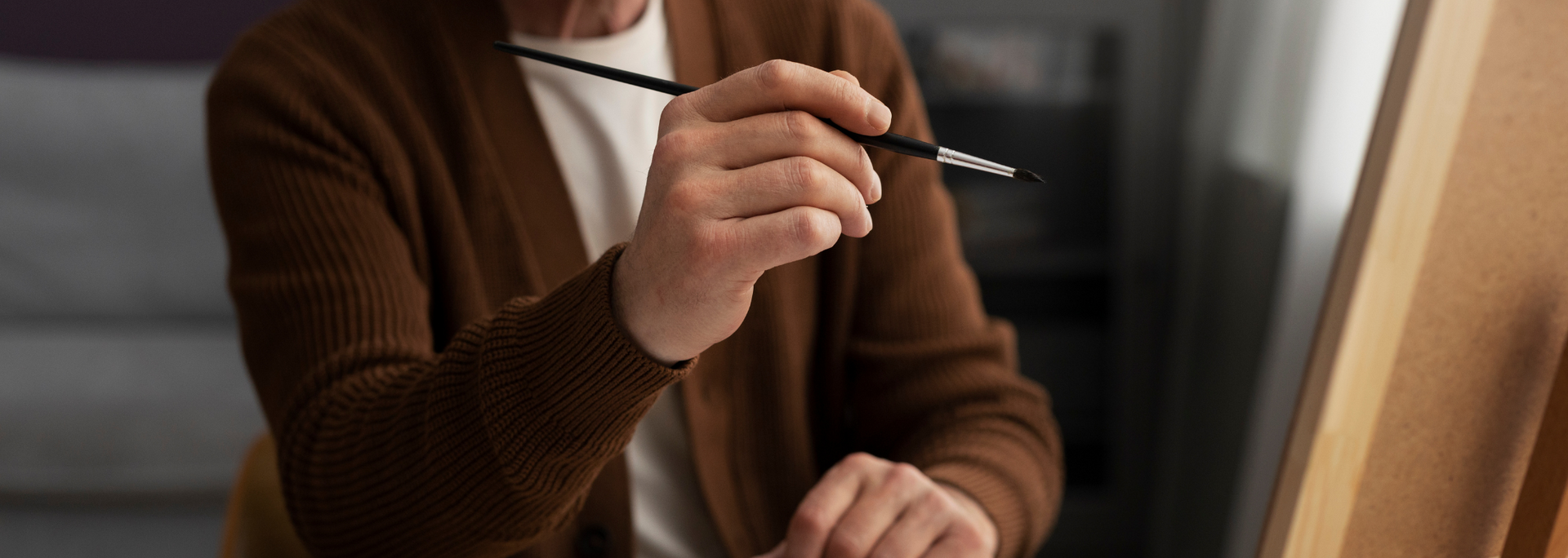 Picture of a person painting.
