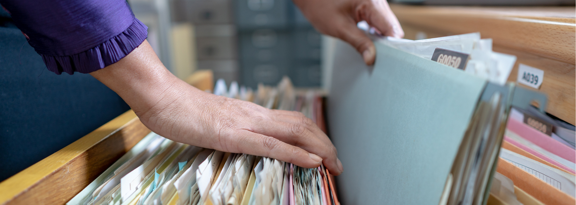 Picture of an archive of files.