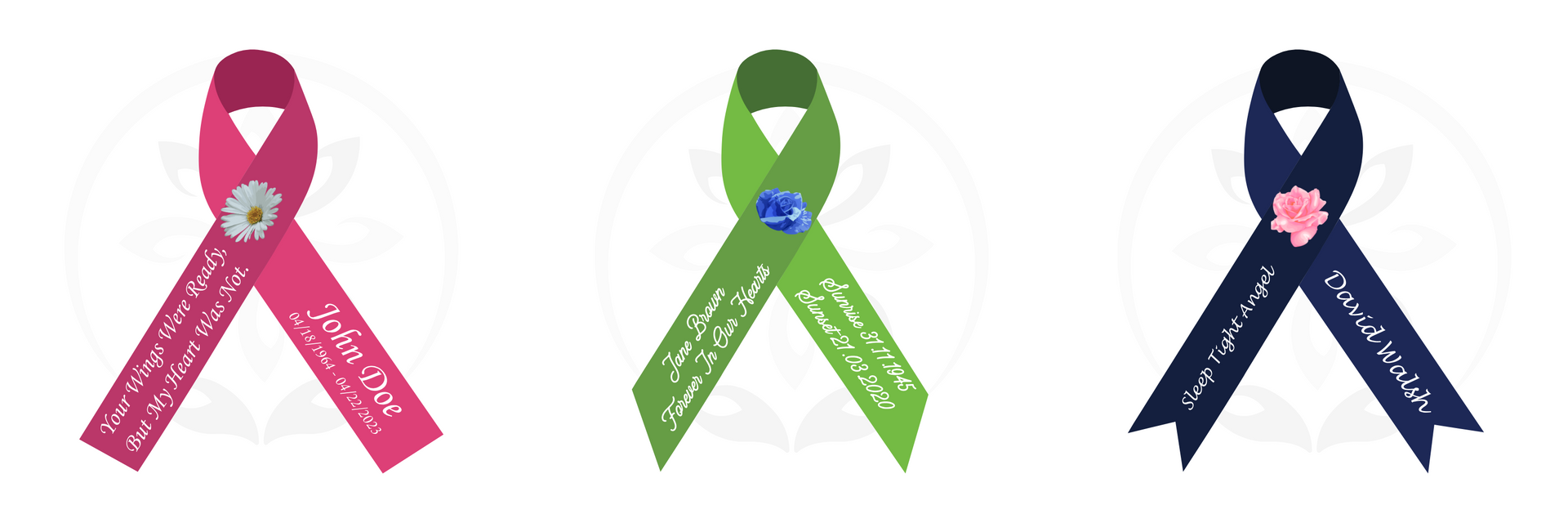 Picture of ribbon styles. Picture of ribbon styles.