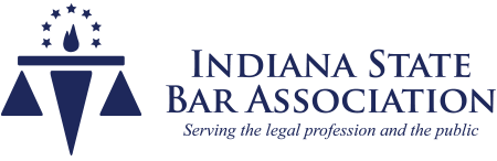The logo for the indiana state bar association.