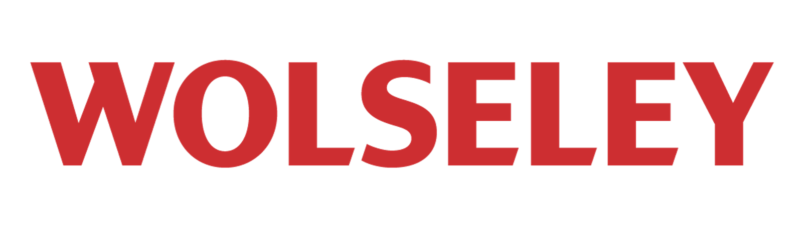 Le texte rouge, gras et en lettres capitales « WOLSELEY » sur fond blanc.
