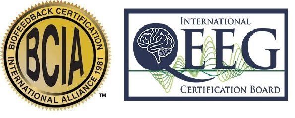 BCIA and International EEG Certification Board logos side by side