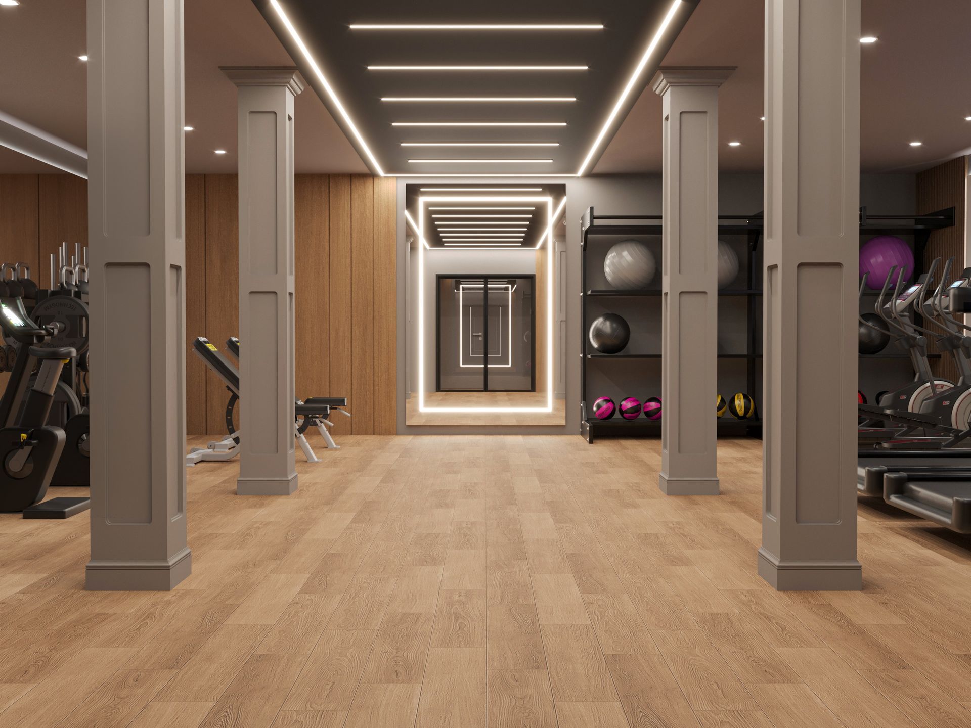 An artist 's impression of a large apartment building with trees in front of it.
