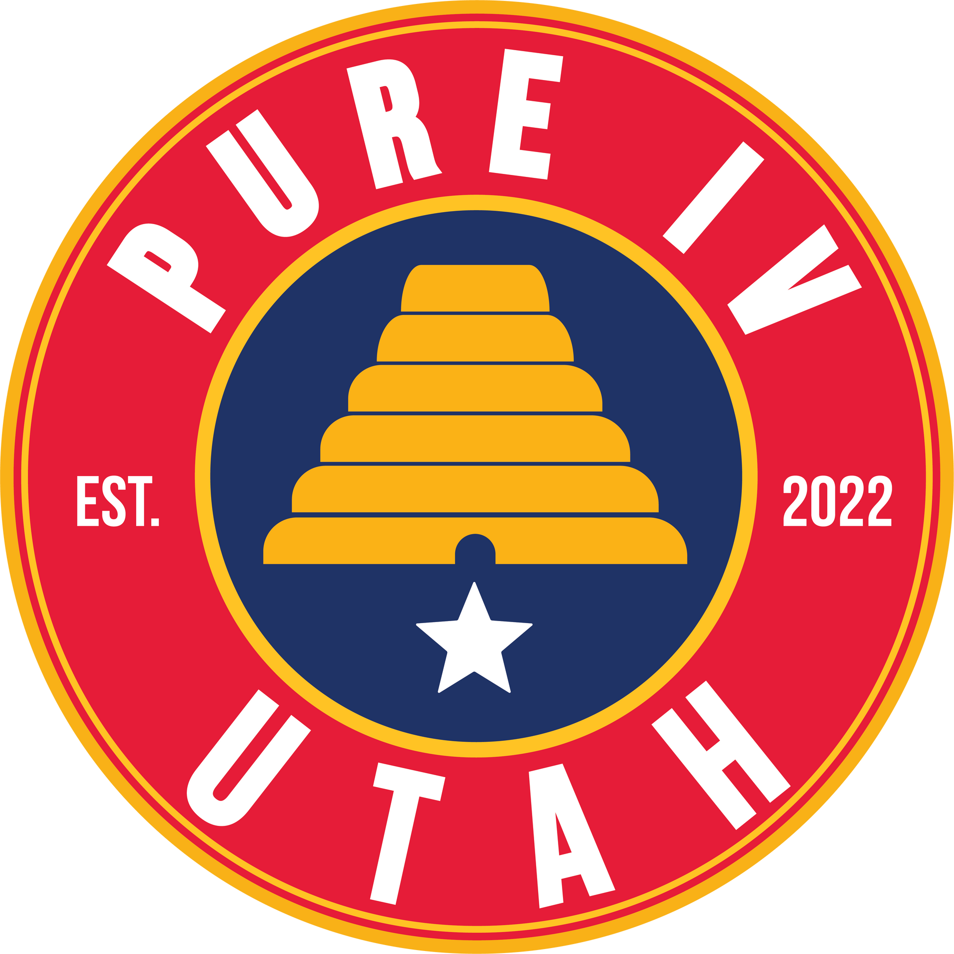 A pure iv utah logo with a beehive in the center