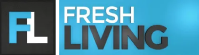 A blue and black logo for fresh living