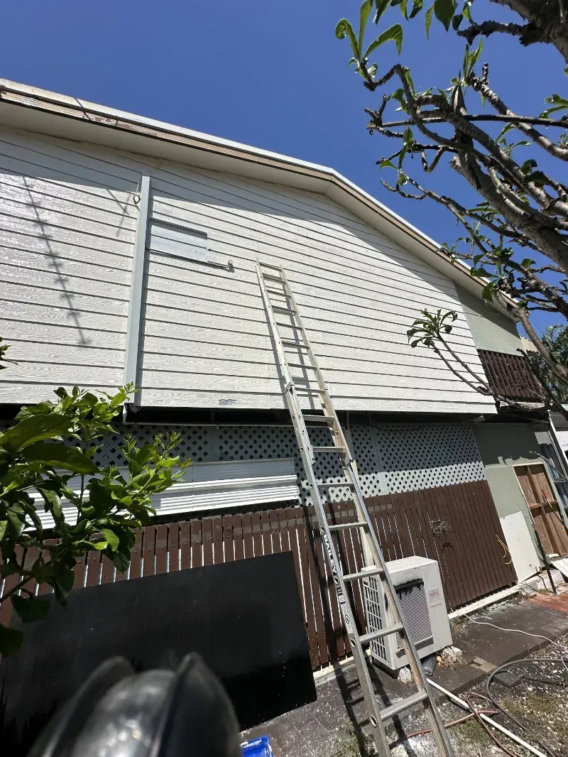 Ladder Leans Against the Side of a Light-coloured House — I Do It All in Maroochydore, QLD
