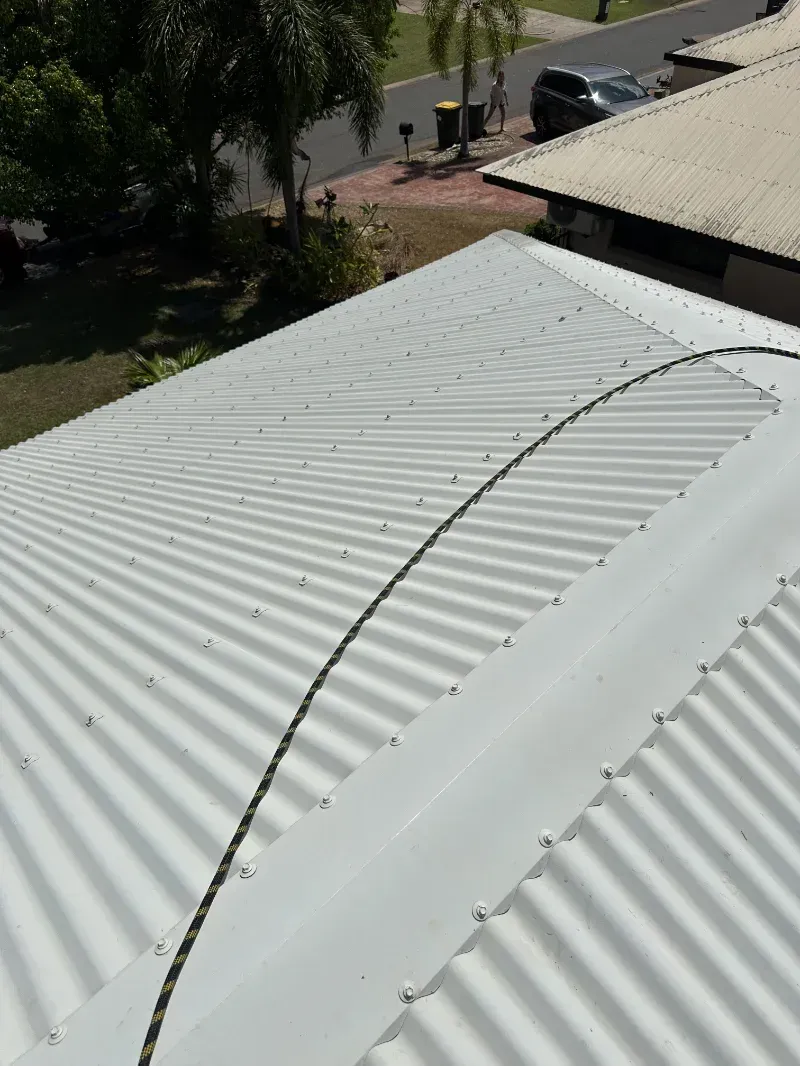 High-angle View of a White Corrugated Metal Roof — I Do It All in Buderim, QLD