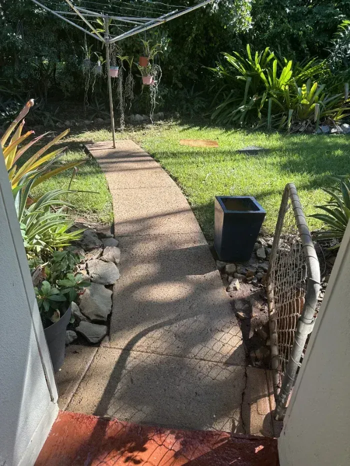 Concrete Pathway Leading Through a Grassy Backyard — I Do It All in Buderim, QLD