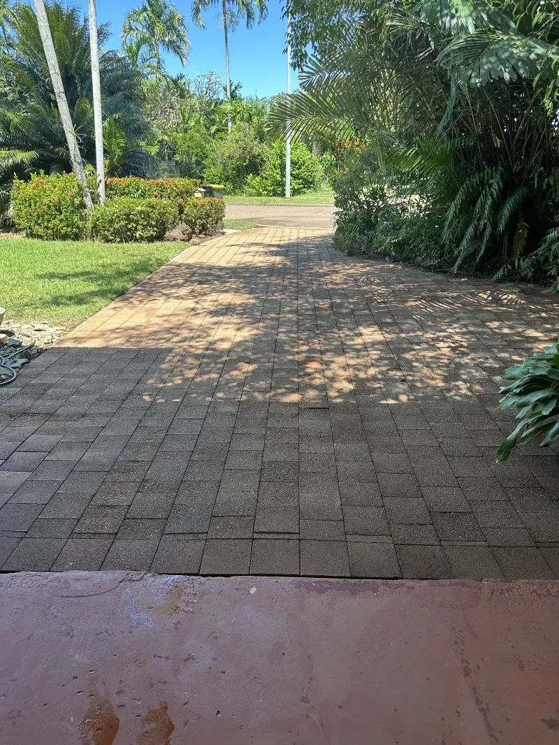 Paved Brick Walkway Leads Through a Sunny Yard — I Do It All in Montville, QLD