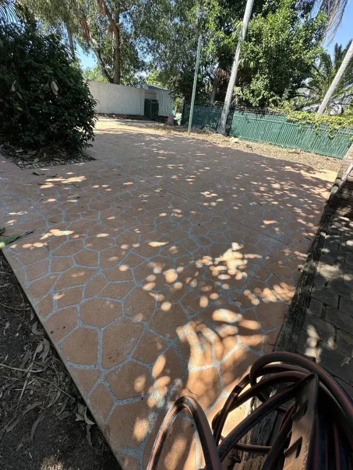 Paved Patio Area With Light-brown Stone Patterns — I Do It All in Caloundra, QLD