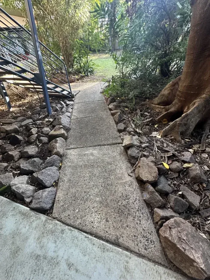 Concrete Pathway Leads Into a Shaded Outdoor Area — I Do It All in Caloundra, QLD