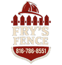 Fry’s Fence logo with red fence and dome, featuring phone number 816-786-8551