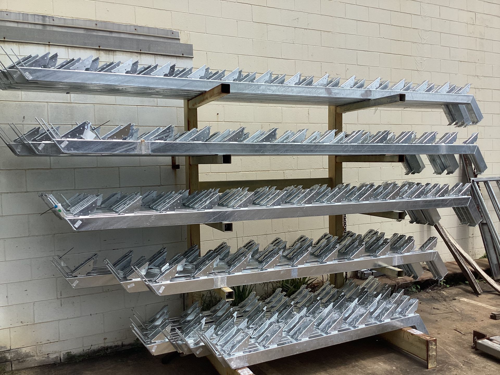 External White Fire Escape Staircase — Steel Supplies Townsville, QLD