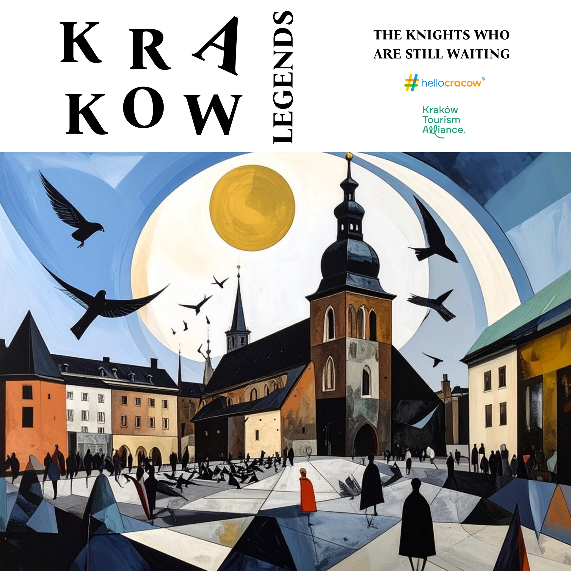 Illustration for the legend of Krakow's pigeons