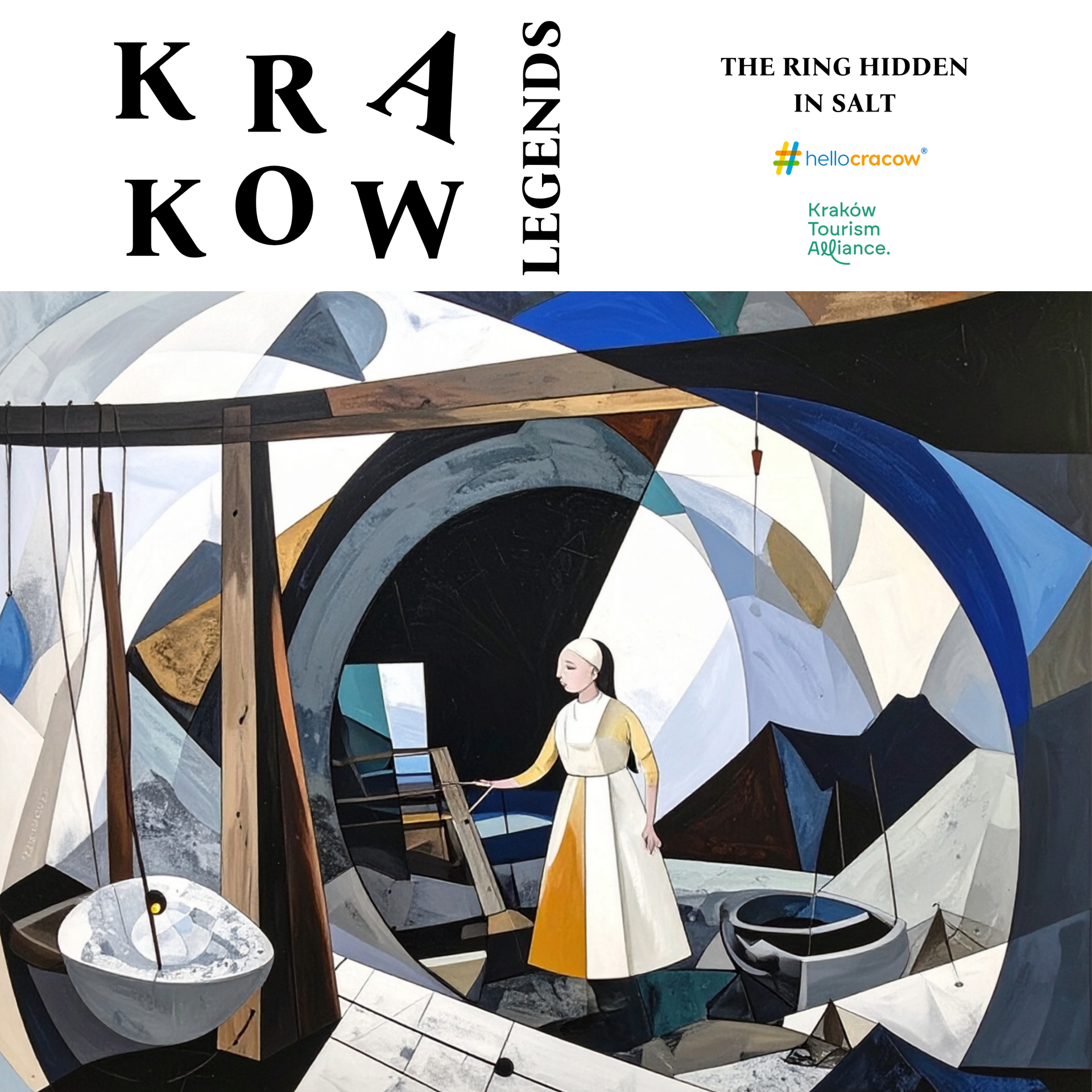 Cubist cover of: Krakow Legends: The Ring Hidden in Salt - presenting st. Kinga in the Salt Mine.