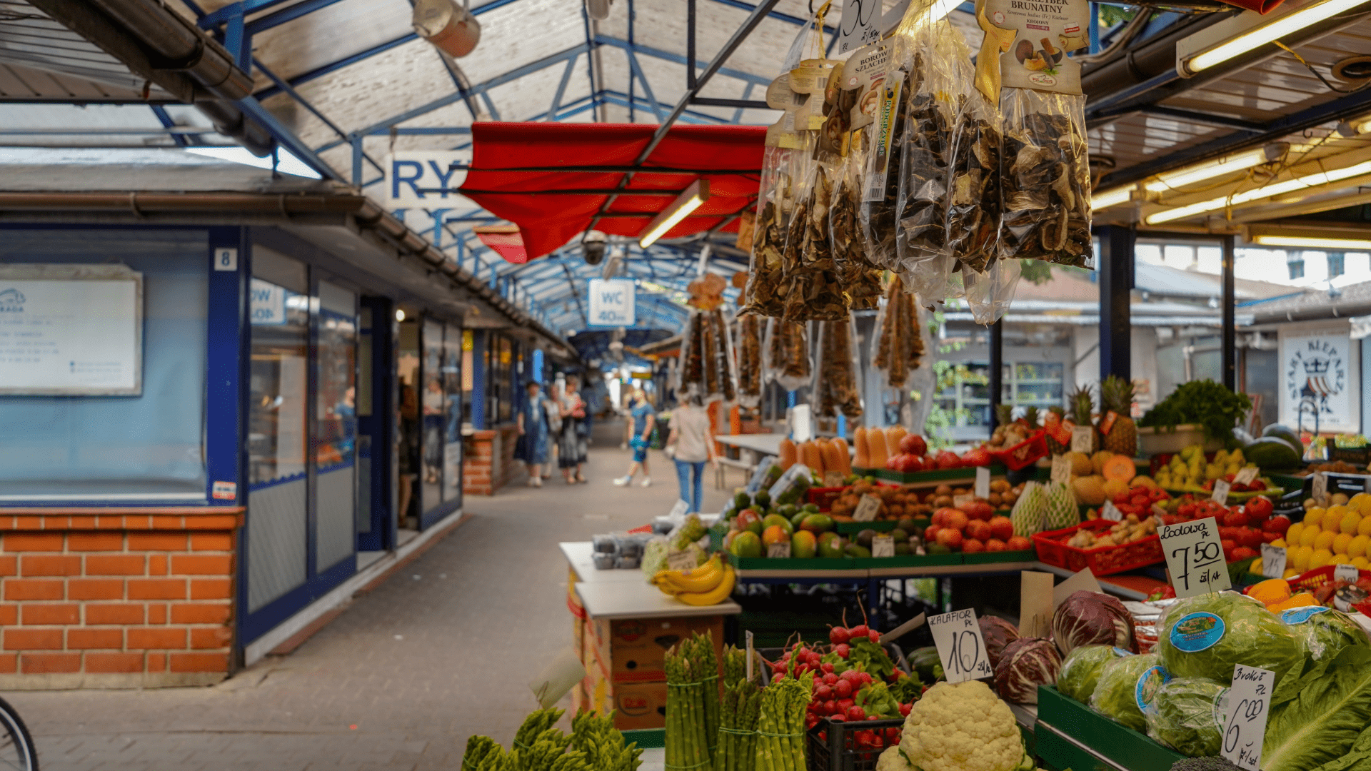 Market stalls in Krakow Old Town