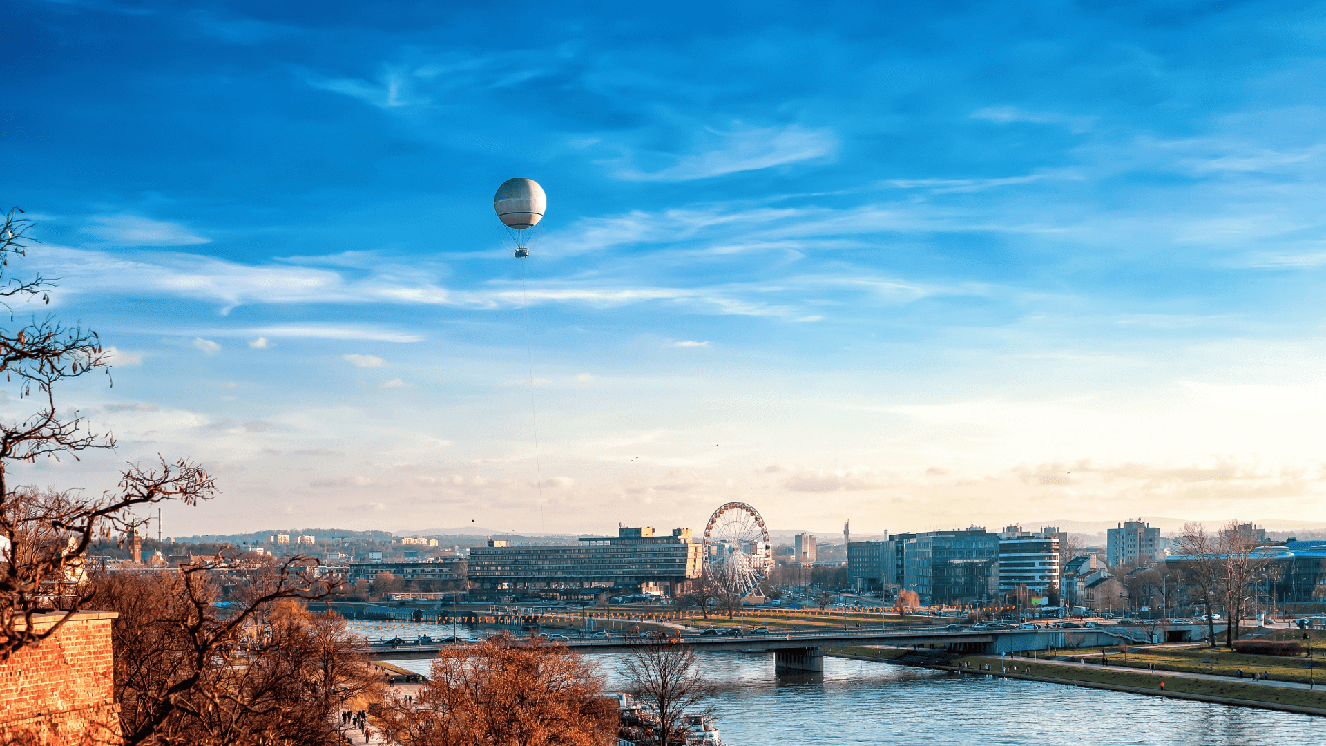 Aerial view of Krakow in autumn
