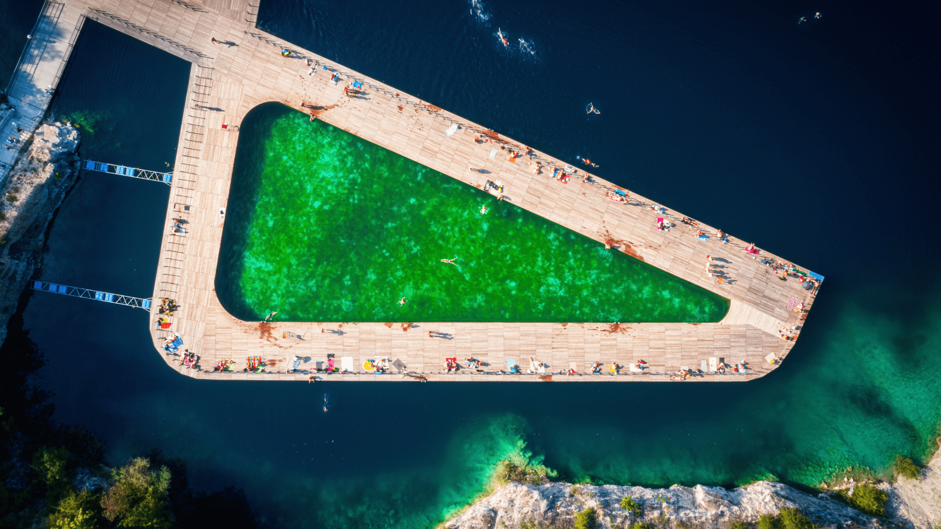 Recreational water park featuring outdoor swimming pools and slides near Kraków