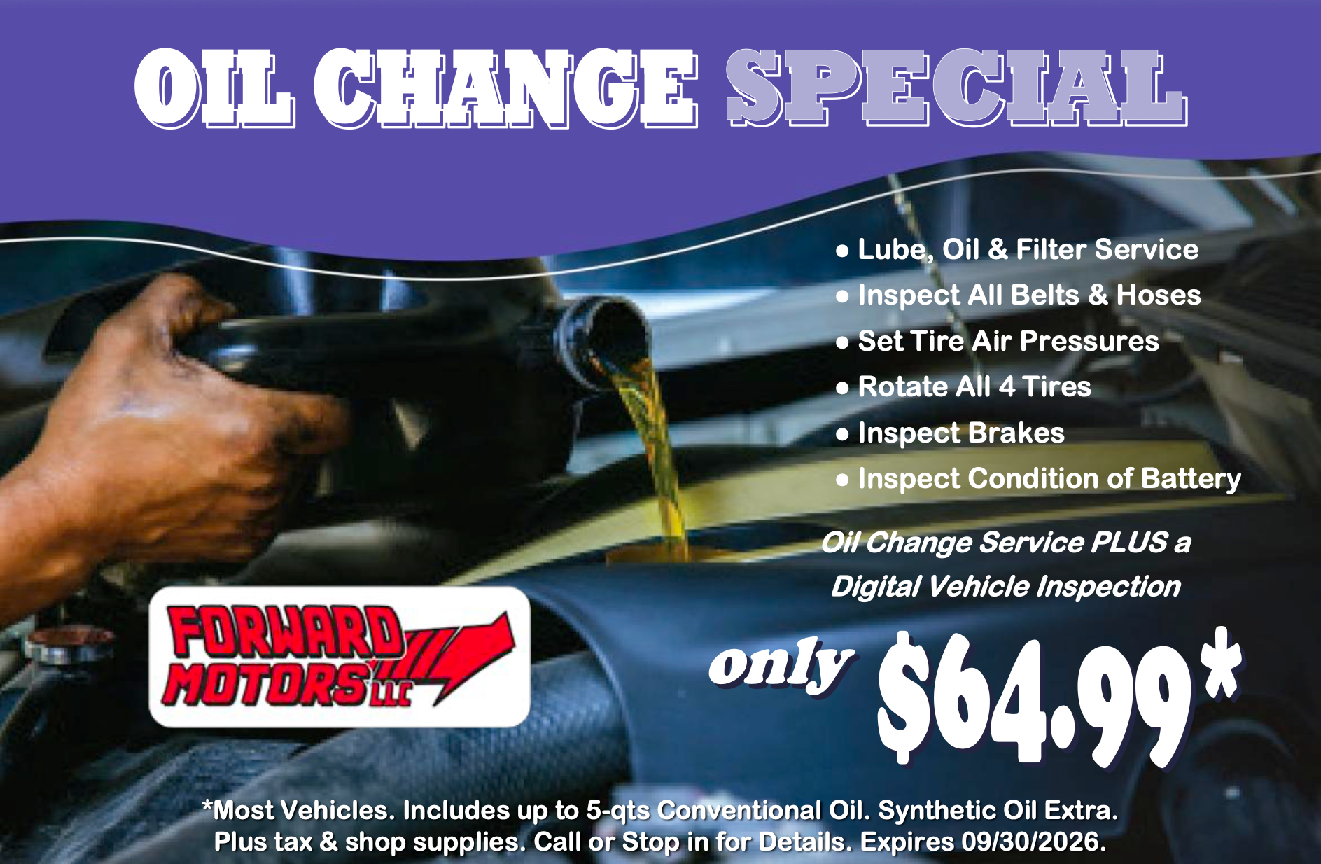 Oil Change Coupon | Forward Motors