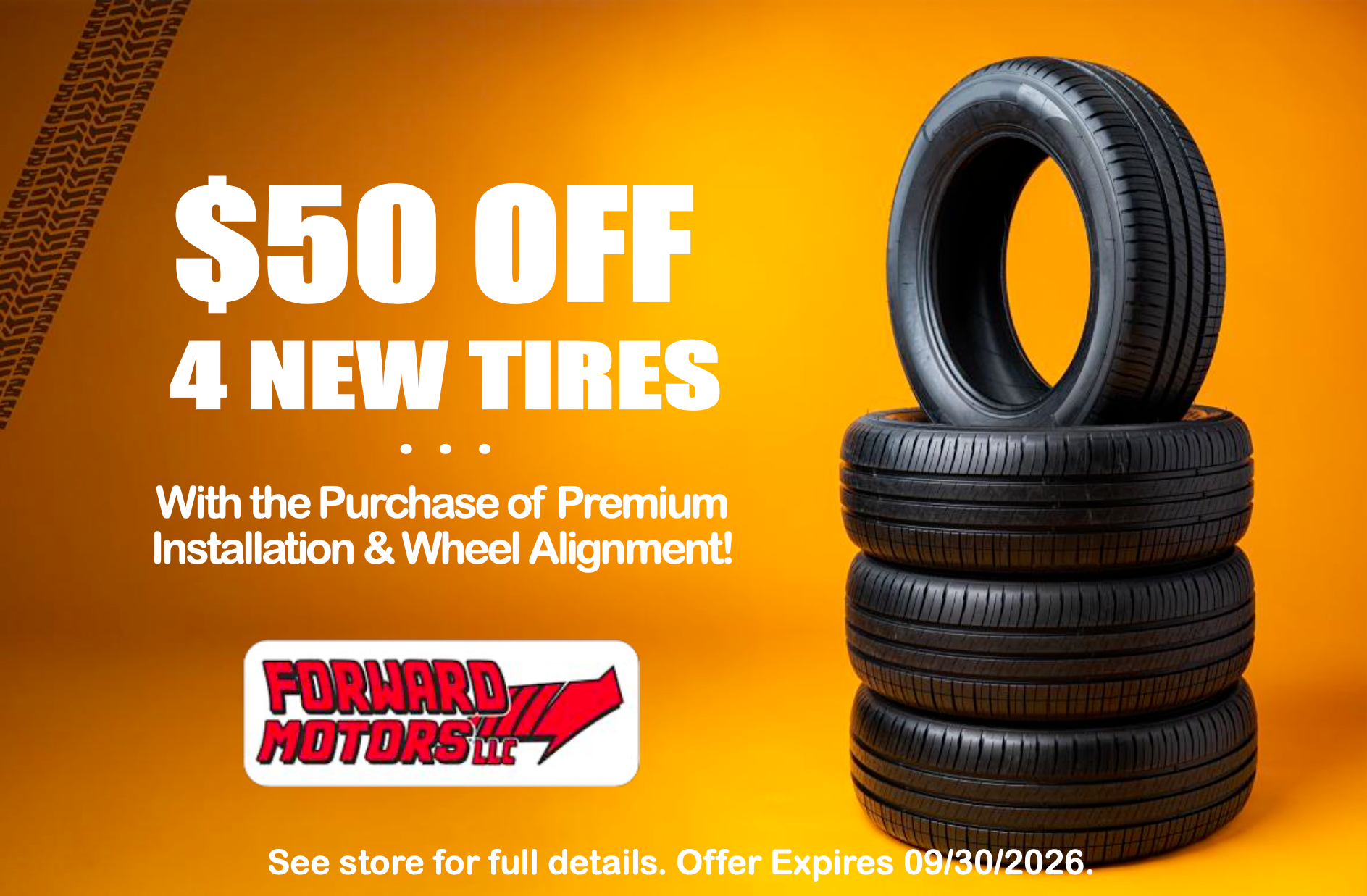 New Tires Coupon | Forward Motors